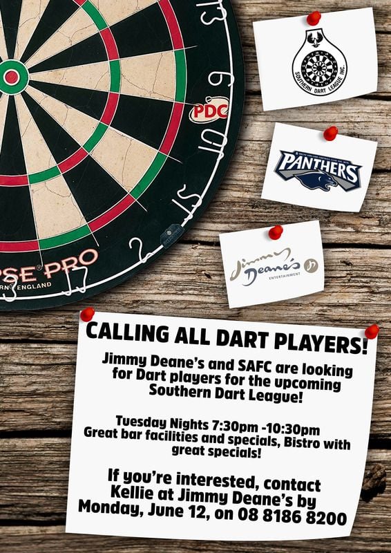 Join the Panthers Southern Dart League team! Join the Panthers Southern Dart League team!